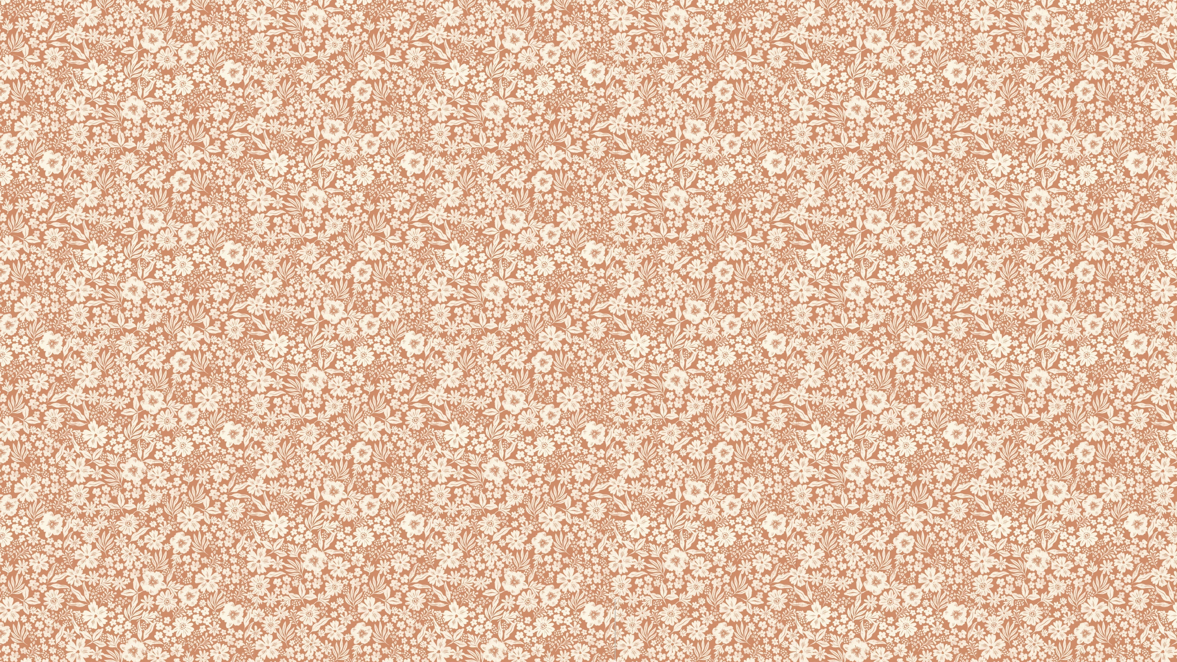 Joanie - Half Drop - Toffee – Varm tapet med romantiska blommor