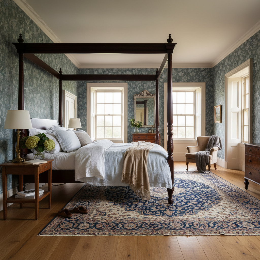 Trailing Hops Silver Blue - Elegant tapet med organiskt humlemönster i silverblå toner