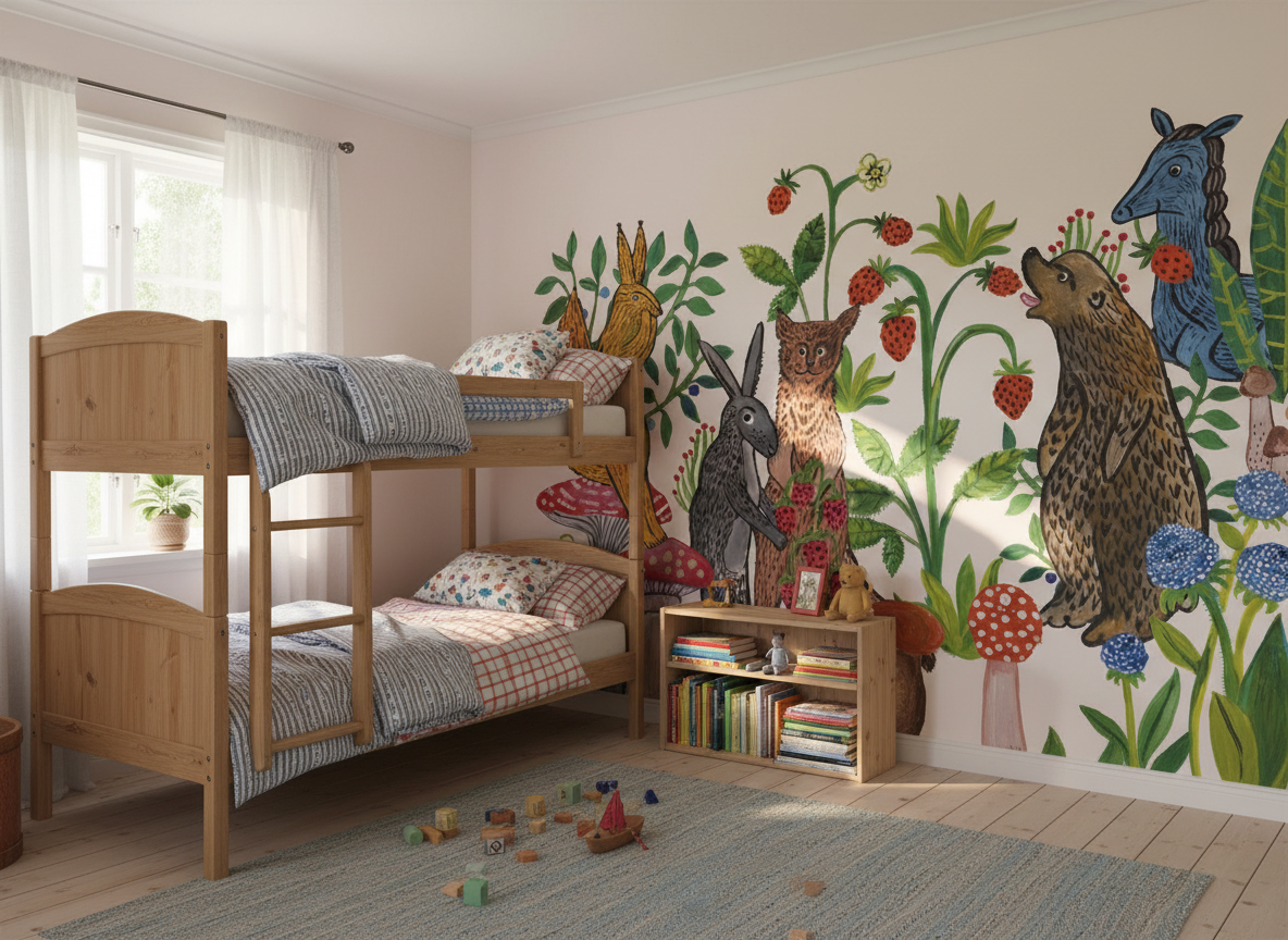 Mushroom Picking - Fototapet med sagolikt svampplock