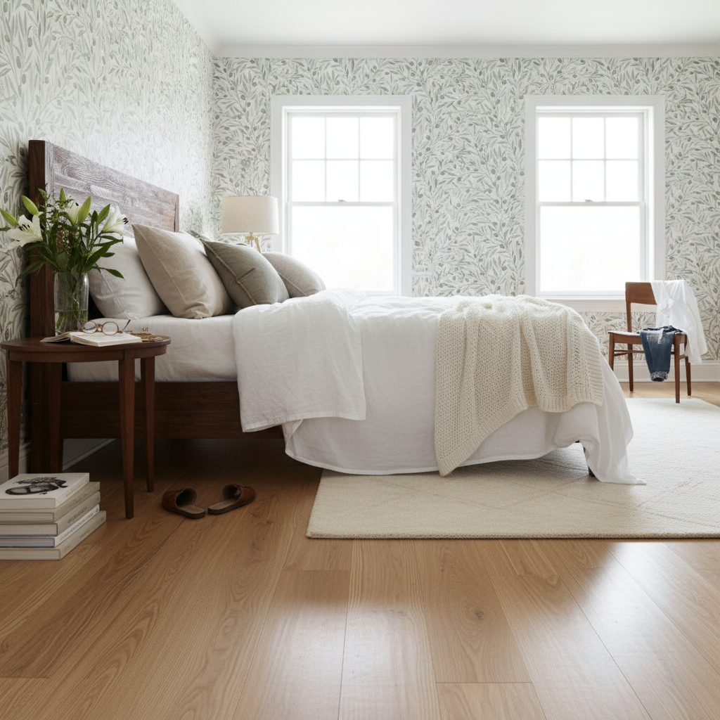 Olivia Half Drop Gray - Elegant tapet med olivkvistar i grå toner