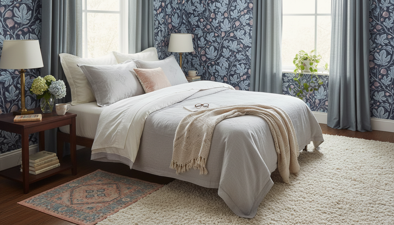 Fig Tree - Midnight - Elegant tapet med fikonträd i mörka toner