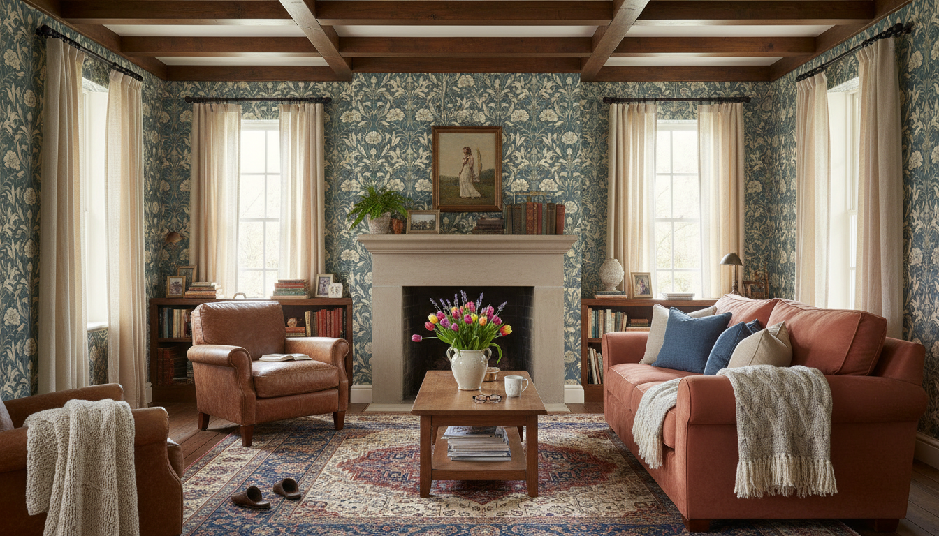 Isabelle - Blågrön - Klassisk tapet med damastmönster i blågrå toner