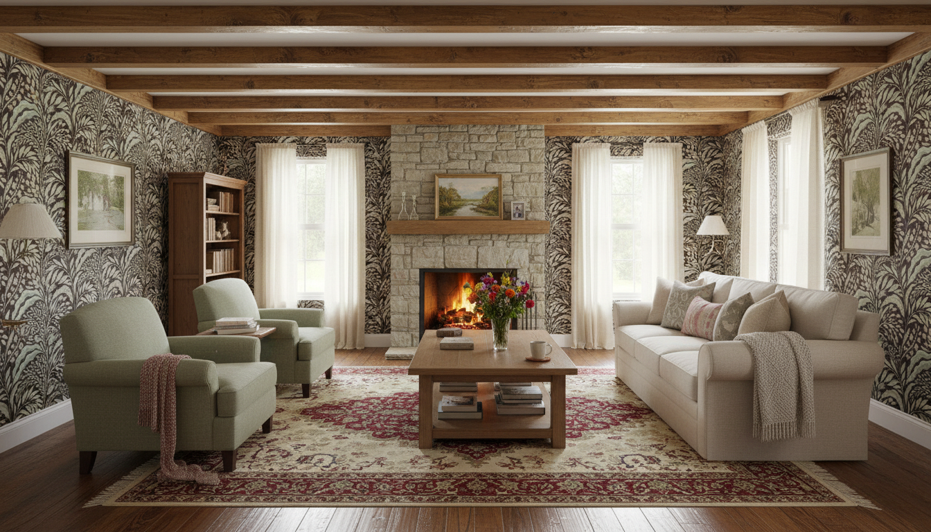 Growing Garden - Dark Colorway - Tapet med kvistar och blad i mörka toner