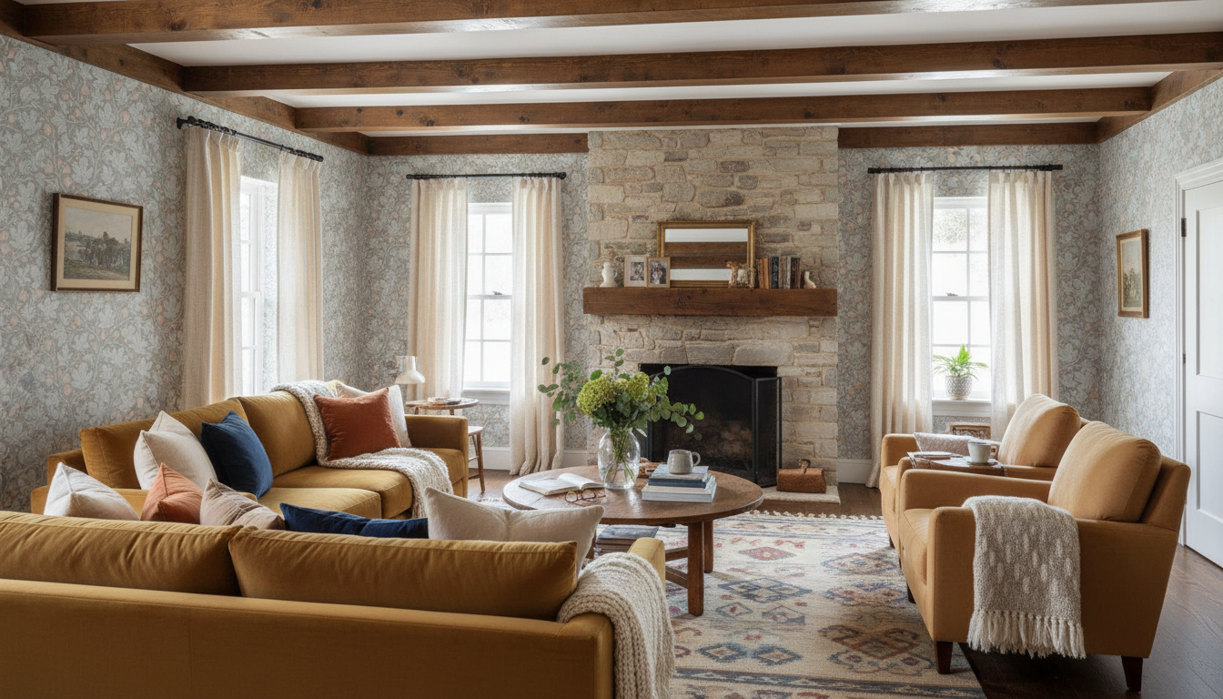 Fig Tree - Dim Green - Elegant tapet med fikonträd i gröna toner