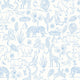 Watercolor Safari - Blue on White