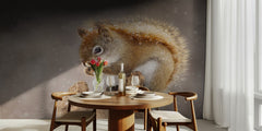 Snowy Red Squirrel