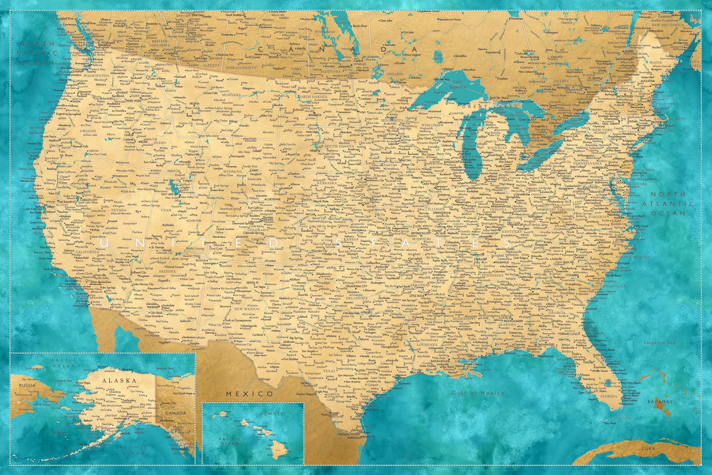 Highly detailed map of the United States, Lexy