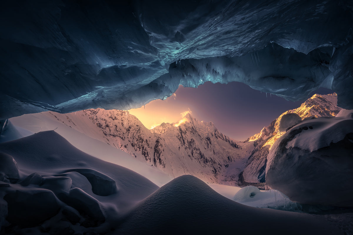 Blå isgrotte