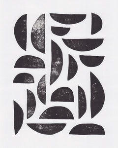 Wall mural Linocut Abstract #7 – fototapet med unikt motiv som skapar en inspirerande fondvägg