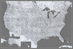 Wall mural Highly detailed map of the United States Paolo – fototapet med unikt motiv som skapar en inspirerande fondvägg