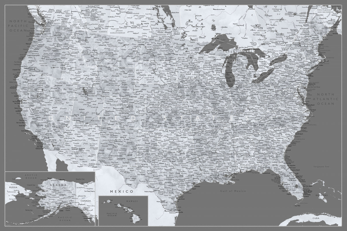 Svært detaljert kart over USA, Paolo