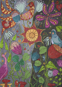 Wall mural Birdie Nam Nam – fototapet med unikt motiv som skapar en inspirerande fondvägg