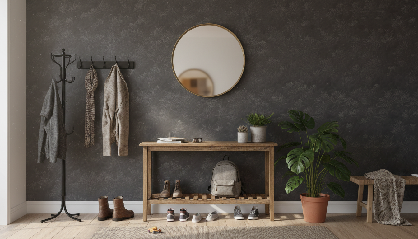 Cabomba in the dark - Elegant tapet med akvatiska växter i mörk ton