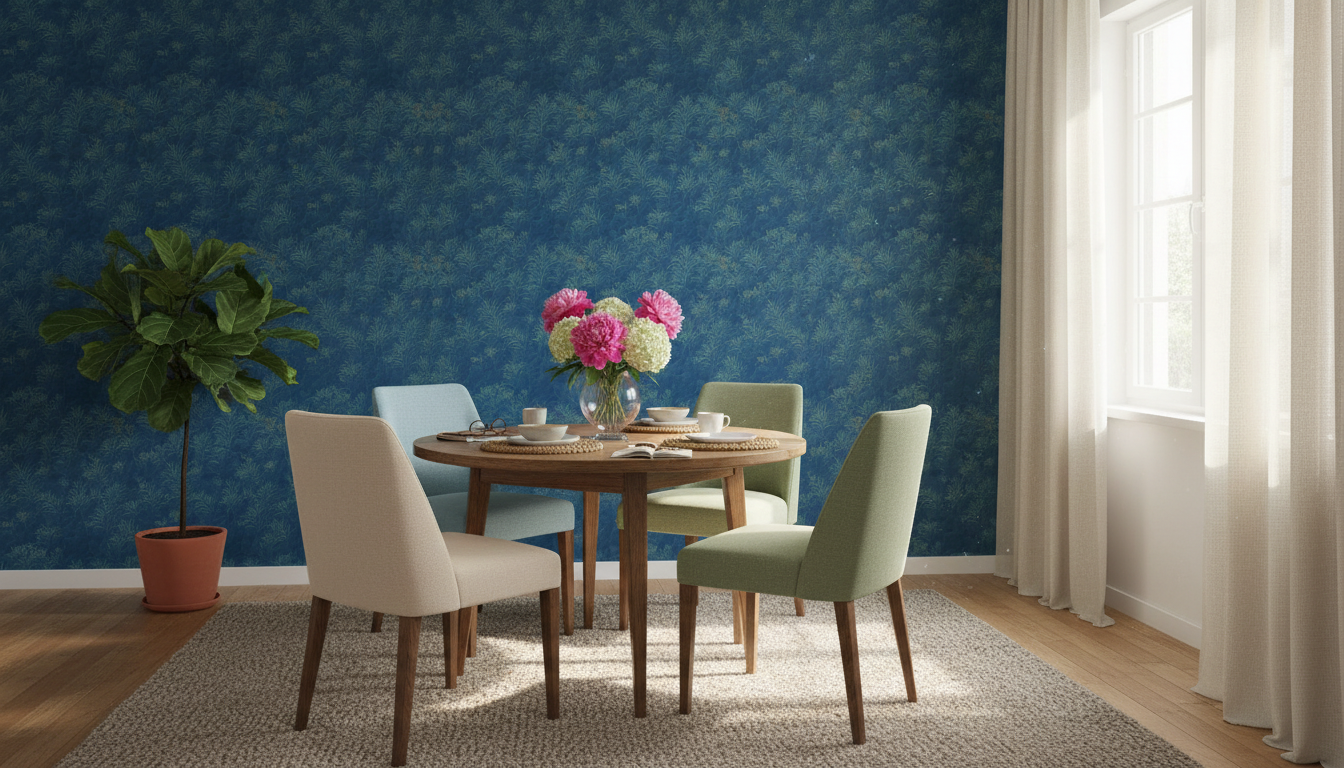 Cabomba in the moonlight - Elegant tapet med akvatiska växter i ljus ton