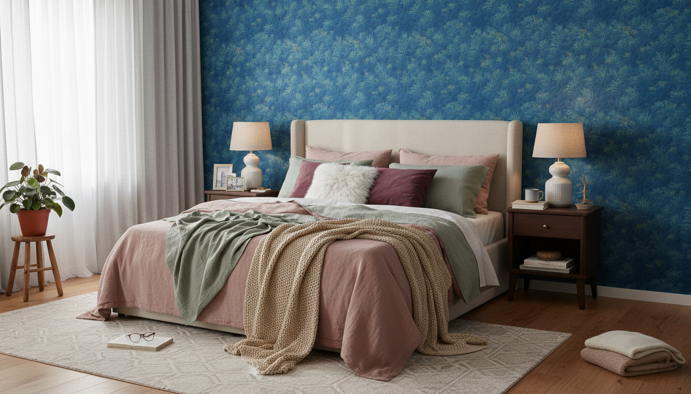 Cabomba in the moonlight - Elegant tapet med akvatiska växter i ljus ton