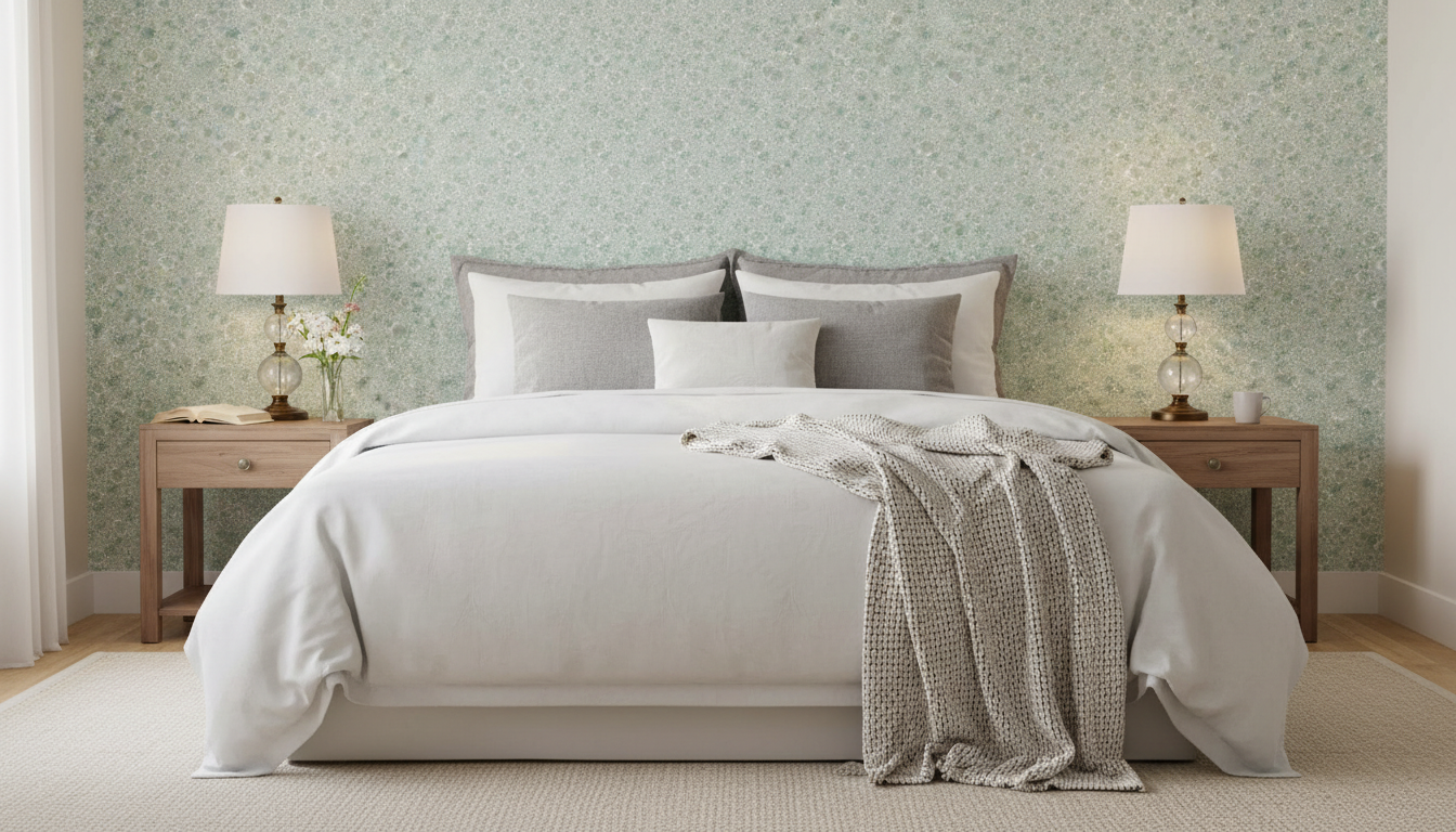Springtime - Grå - Subtil blommig tapet för sovrum