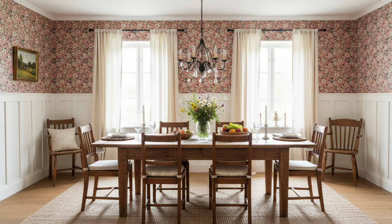 Springtime - Gammelrosa - Färgglad blommig tapet för alla rum