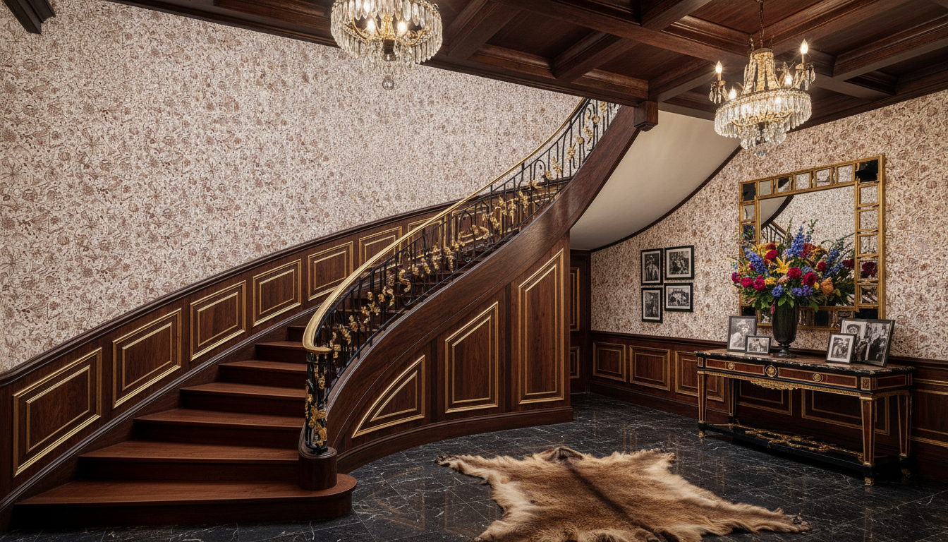 Floralies - Koppar – Elegant tapet med abstrakt konst i varm kopparton