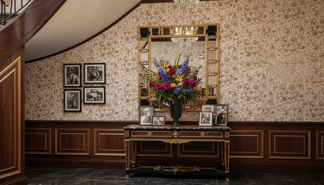 Floralies - Koppar – Elegant tapet med abstrakt konst i varm kopparton