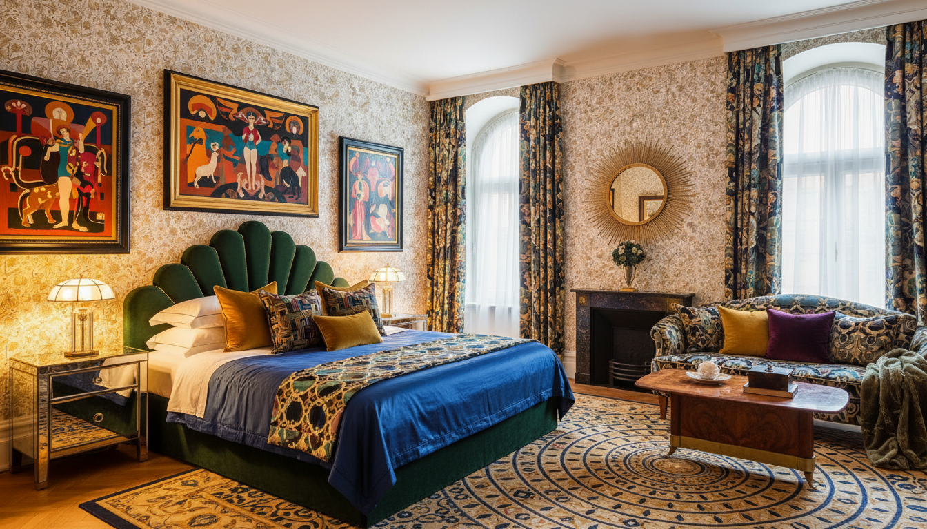 Floralies - Ocker – Elegant tapet med abstrakt konst i varma ockertoner