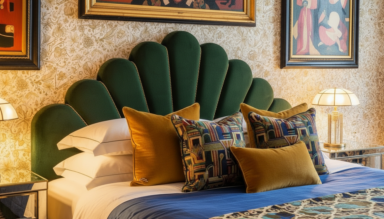 Floralies - Ocker – Elegant tapet med abstrakt konst i varma ockertoner