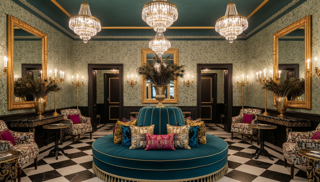 Floralies - Ocker – Elegant tapet med abstrakt konst i varma ockertoner