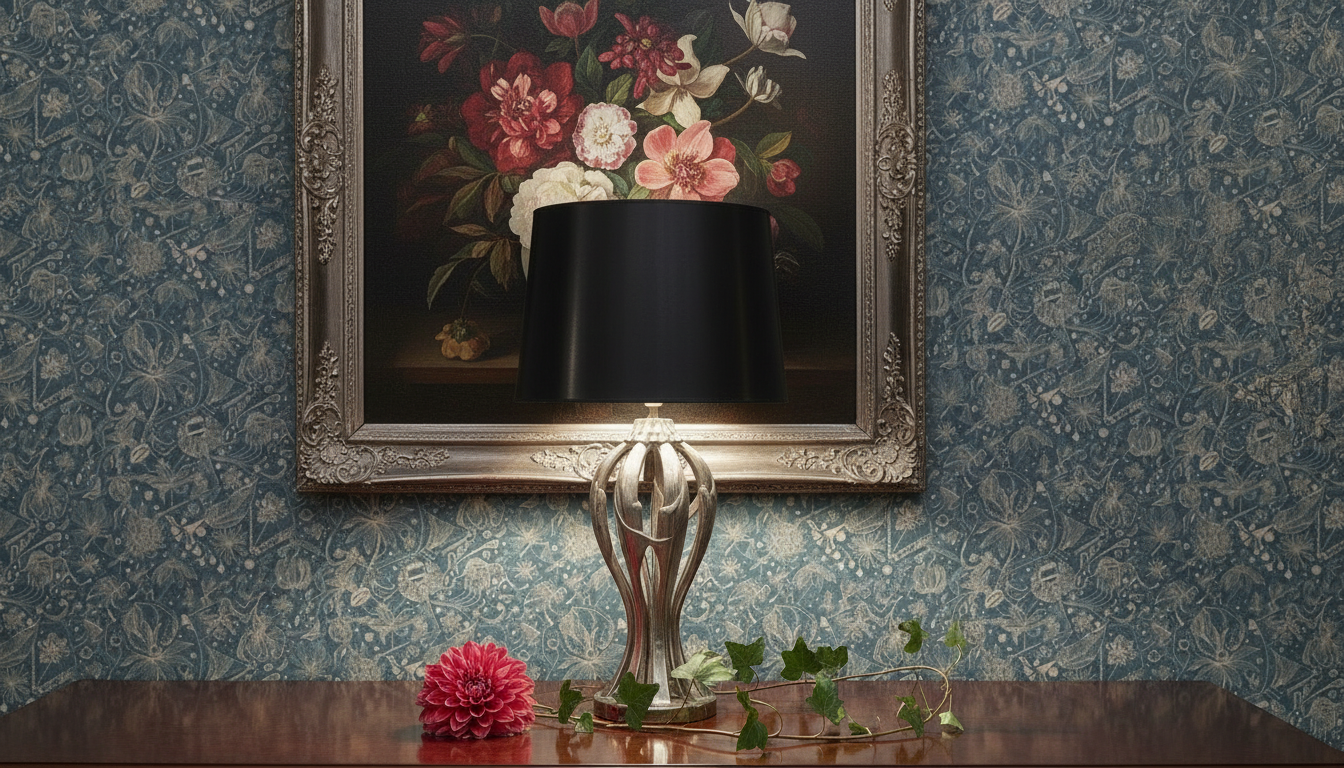 Floralies - Blå – Elegant tapet med abstrakt konst i bedårande blå nyans