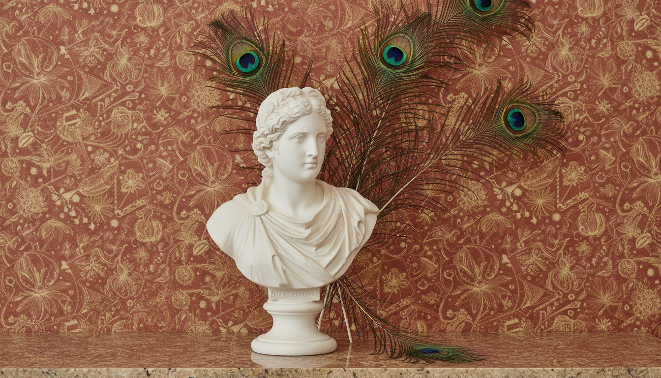 Floralies - Bärnsten – Elegant tapet med abstrakt konst i varma bärnstenstoner