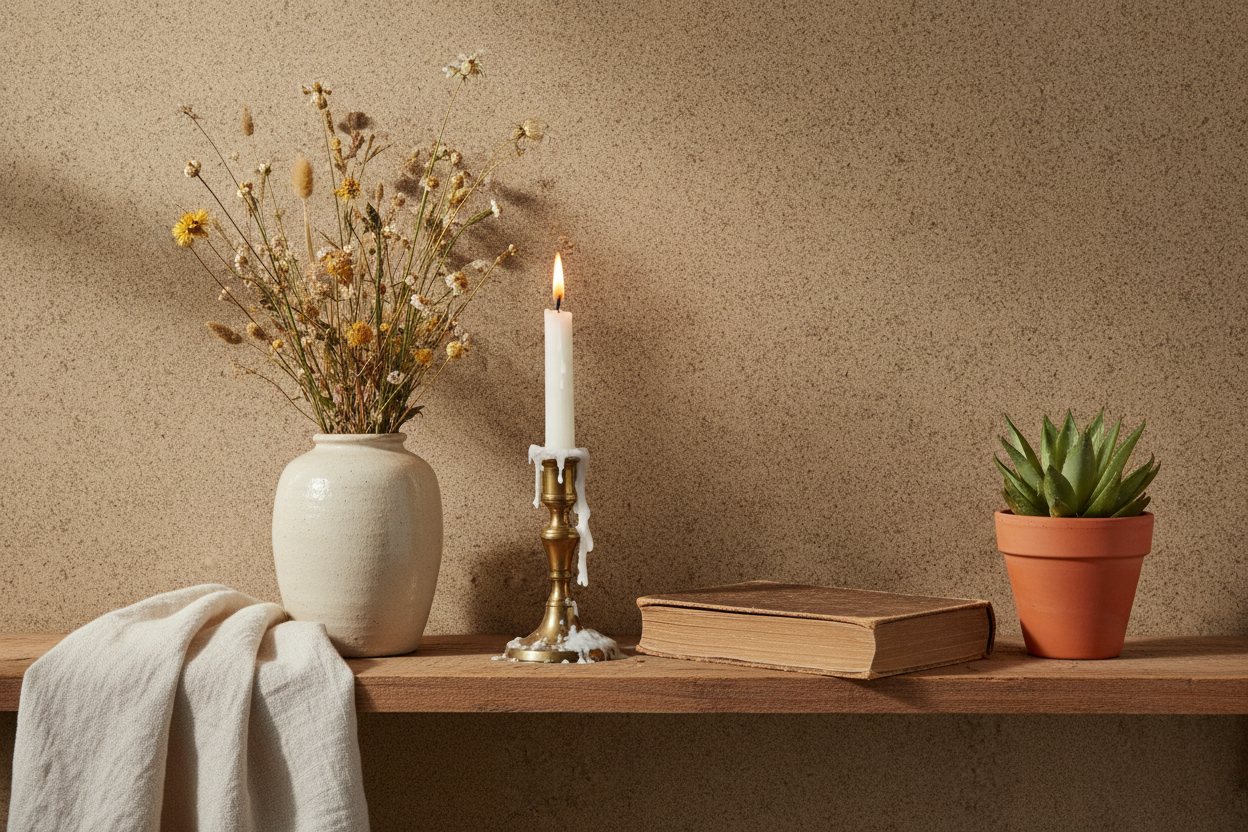Reval Wallpaper Board Texture - Sadelbrun - Minimalistisk tapet med byggskivestruktur – högkvalitativ tapet för en personl...