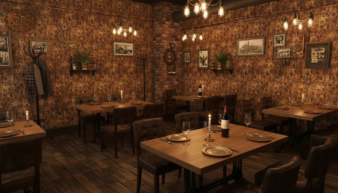 Steampunk - Industriell tapet med kugghjul och mekaniska detaljer