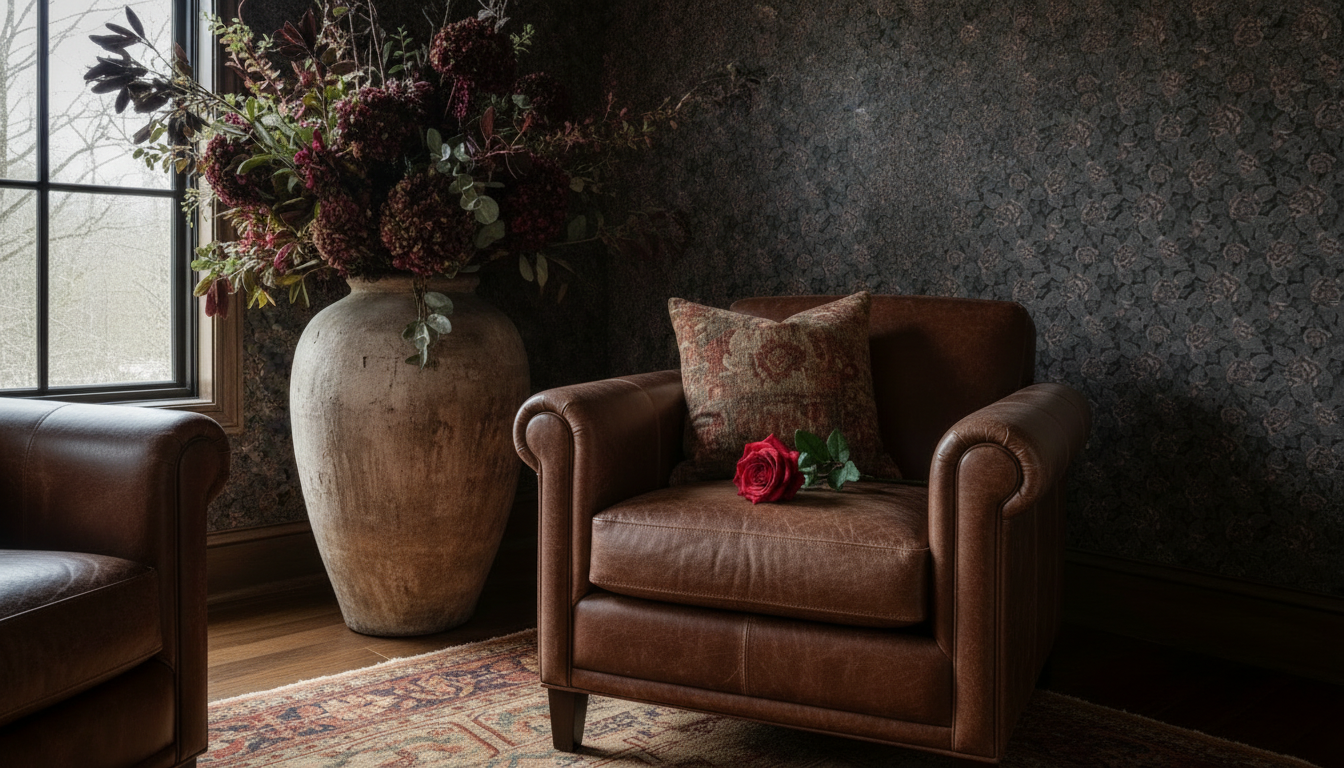 Dark Roses - Dramatisk tapet med mörka rosor i lila och svart