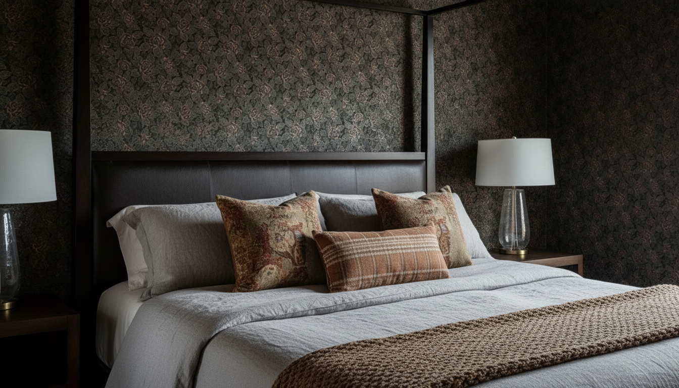 Dark Roses - Dramatisk tapet med mörka rosor i lila och svart