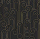 Curls - Wallpaper with art deco-inspired curves in brown