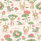 Bath frog - Sweets - Children's wallpaper with frogs and water lilies