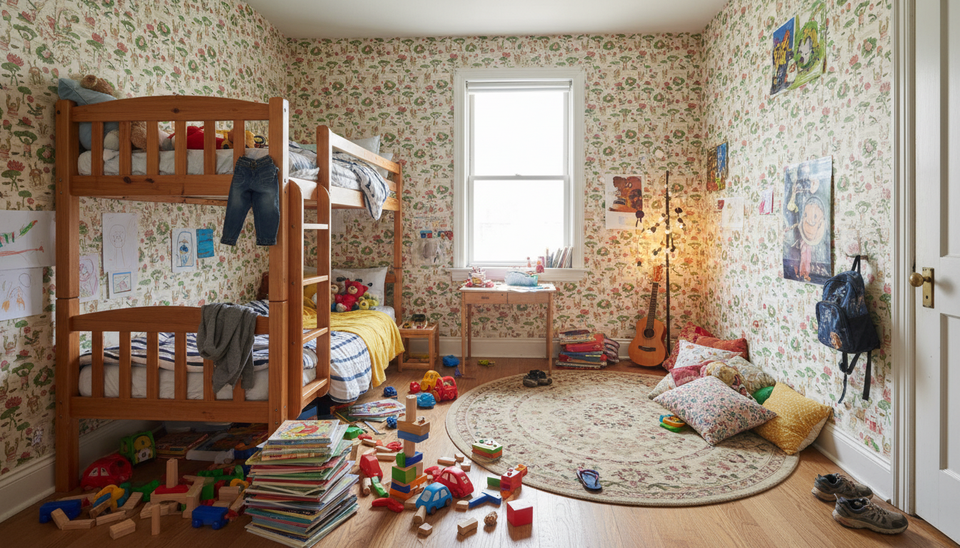 Badgroda - Godis - Barnrumstapet med grodor och näckrosor