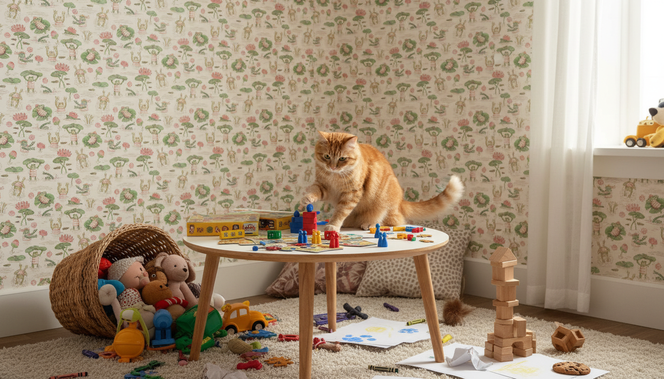 Badgroda - Godis - Barnrumstapet med grodor och näckrosor