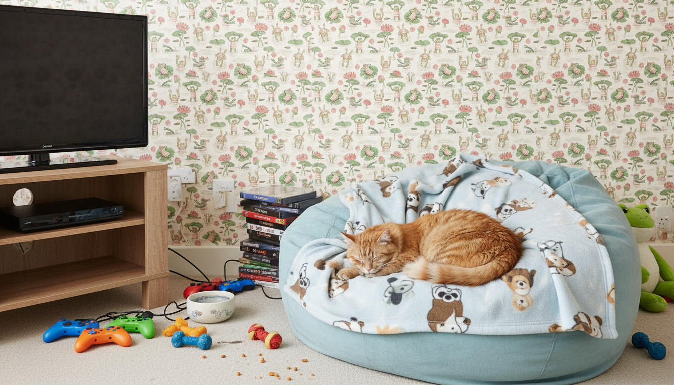 Badgroda - Godis - Barnrumstapet med grodor och näckrosor