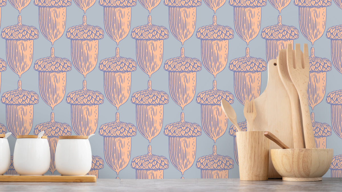 Reval Wallpaper Acorn Sunset - Blå – kvalitetsprodukt för ett vackrare och mer hållbart hem