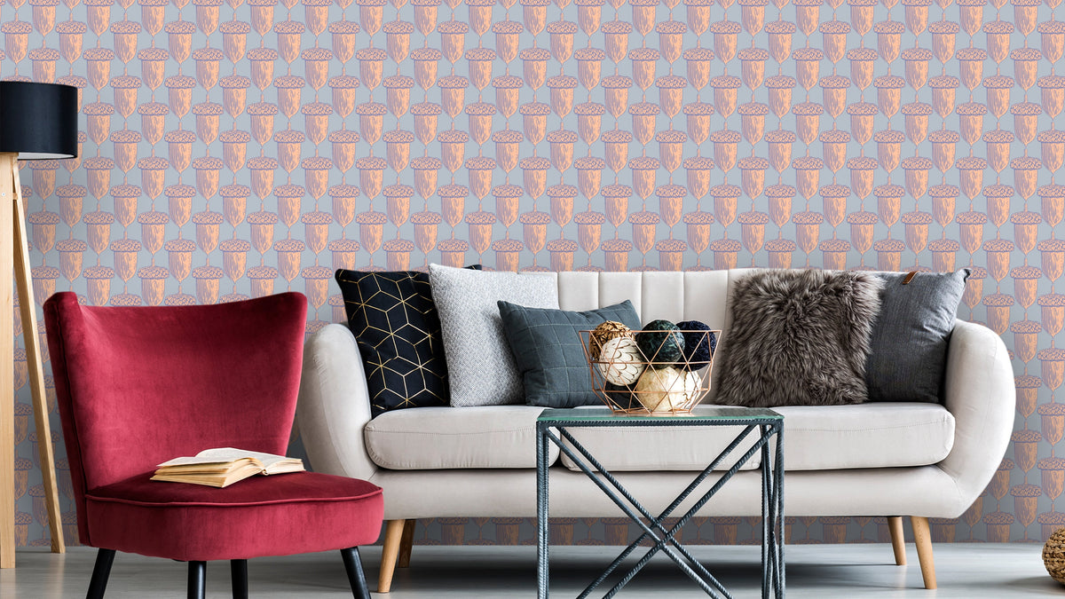 Reval Wallpaper Acorn Sunset - Blå – kvalitetsprodukt för ett vackrare och mer hållbart hem