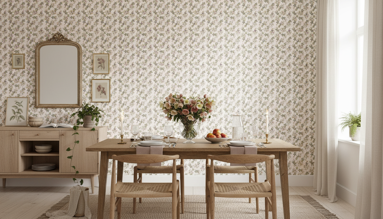 Hellebores - OffVit - Tapet med julrosor i tidlös elegans