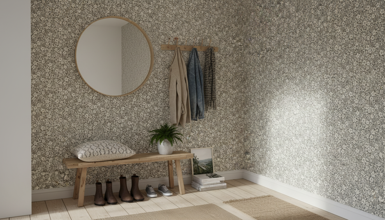 Reval Wallpaper Joanie - Half Drop - Charcoal – Elegant tapet med romantiska blommor – högkvalitativ tapet för en personli...