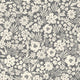 Joanie - Half Drop - Charcoal – Elegant tapet med romantiska blommor