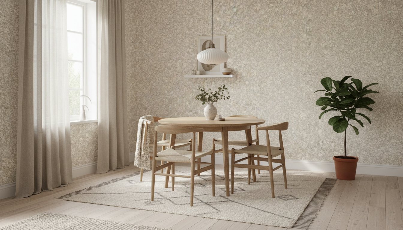 Reval Wallpaper Joanie - Half Drop - Oyster – Elegant tapet med romantiska blommor – högkvalitativ tapet för en personlig ...