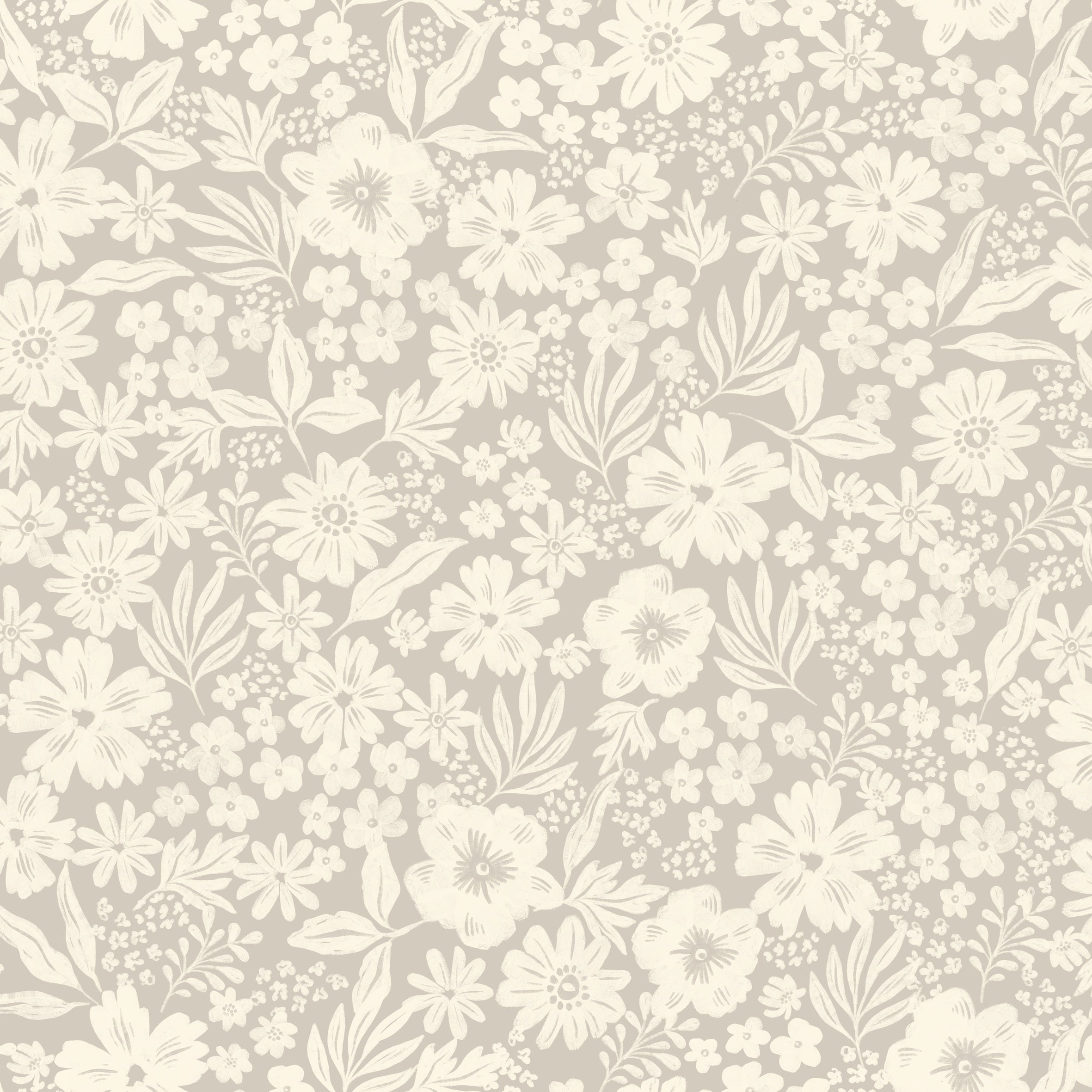 Reval Wallpaper Joanie - Half Drop - Oyster – Elegant tapet med romantiska blommor – högkvalitativ tapet för en personlig ...
