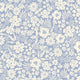 Joanie - Half Drop - Blå – Elegant tapet med romantiska blommor