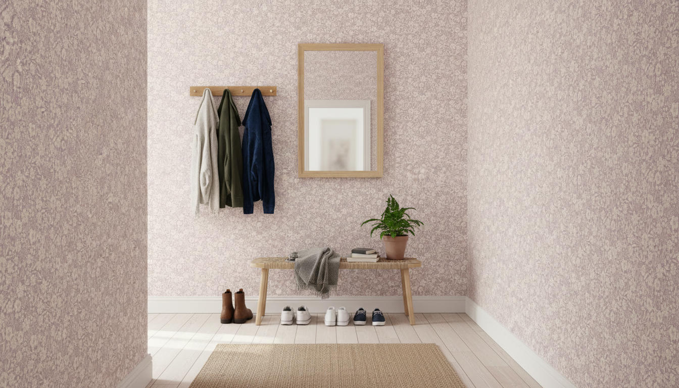 Reval Wallpaper Joanie - Half Drop - Lilac – Elegant tapet med romantiska blommor – högkvalitativ tapet för en personlig o...