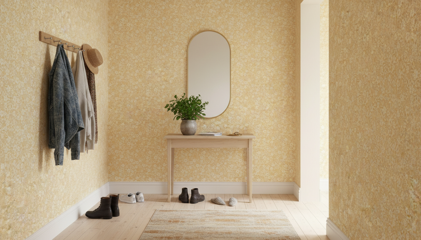 Joanie - Half Drop - Sunny – Solljus tapet med romantiska blommor