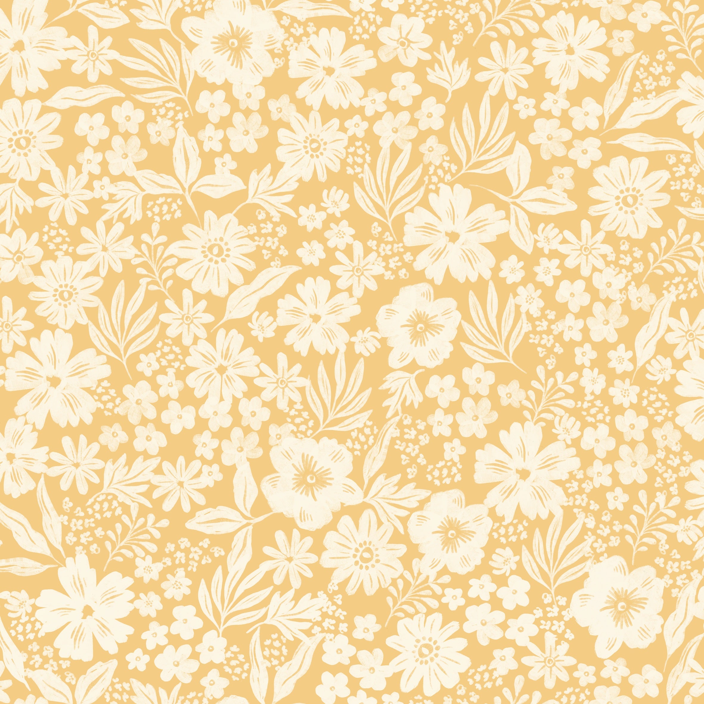 Joanie - Half Drop - Sunny – Solljus tapet med romantiska blommor