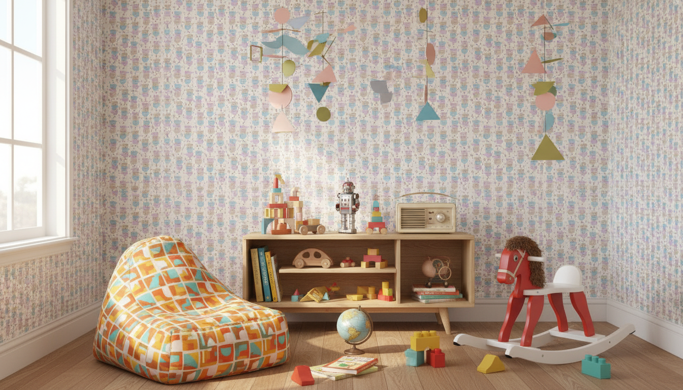 Showtime - Blås - Retrotapet med lekfull charm