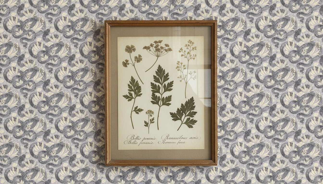 Space Serpent - Sky - Tapet med slingrande ormar och växter